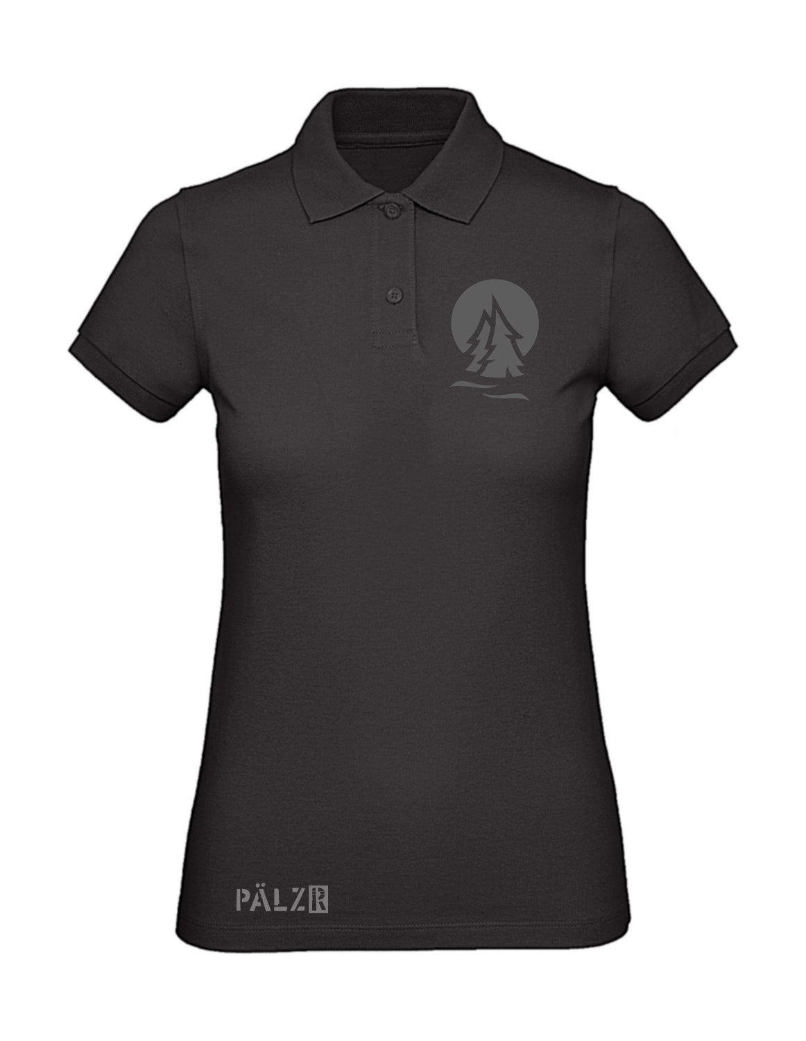 PÄLZR | Poloshirt | Frauen | PÄLZRWald ZWEI | schwarz | Logo anthrazit