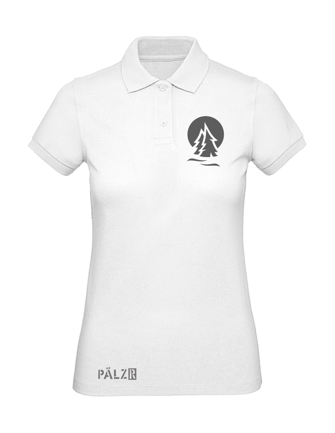 PÄLZR | Poloshirt | Frauen | PÄLZRWald ZWEI | weiss | Logo anthrazit