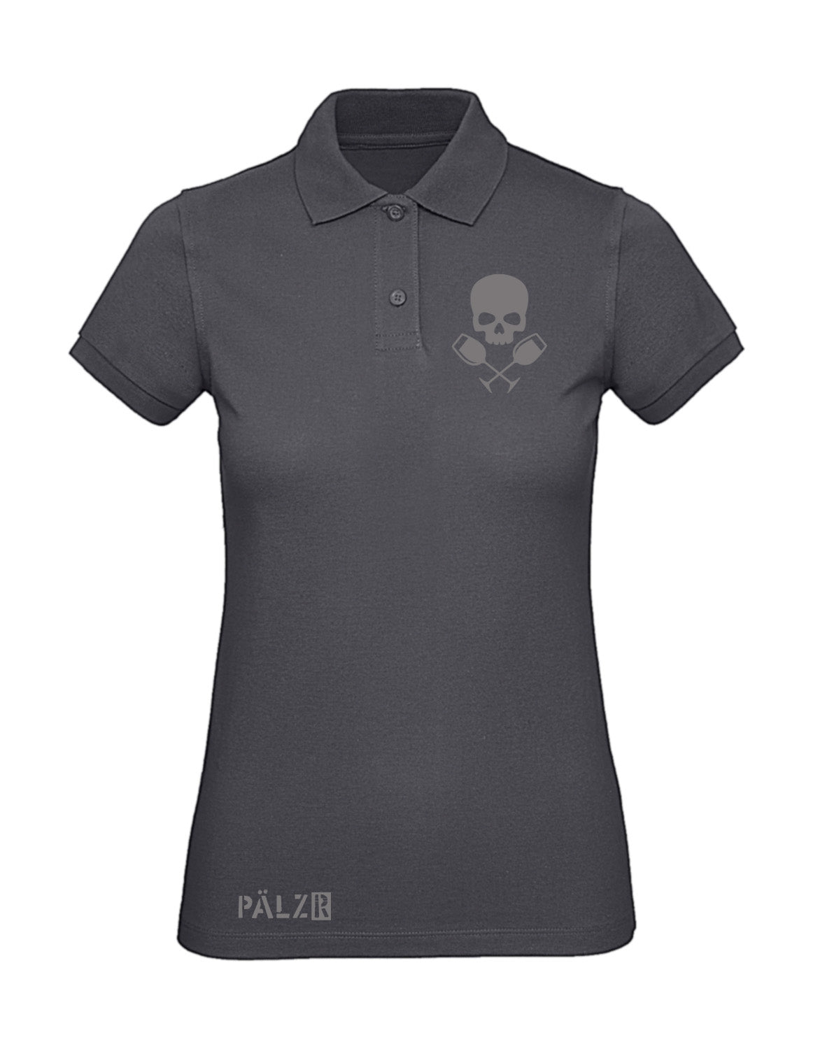 PÄLZR | Poloshirt | Frauen | Weinpirat | asphalt | Logo anthrazit