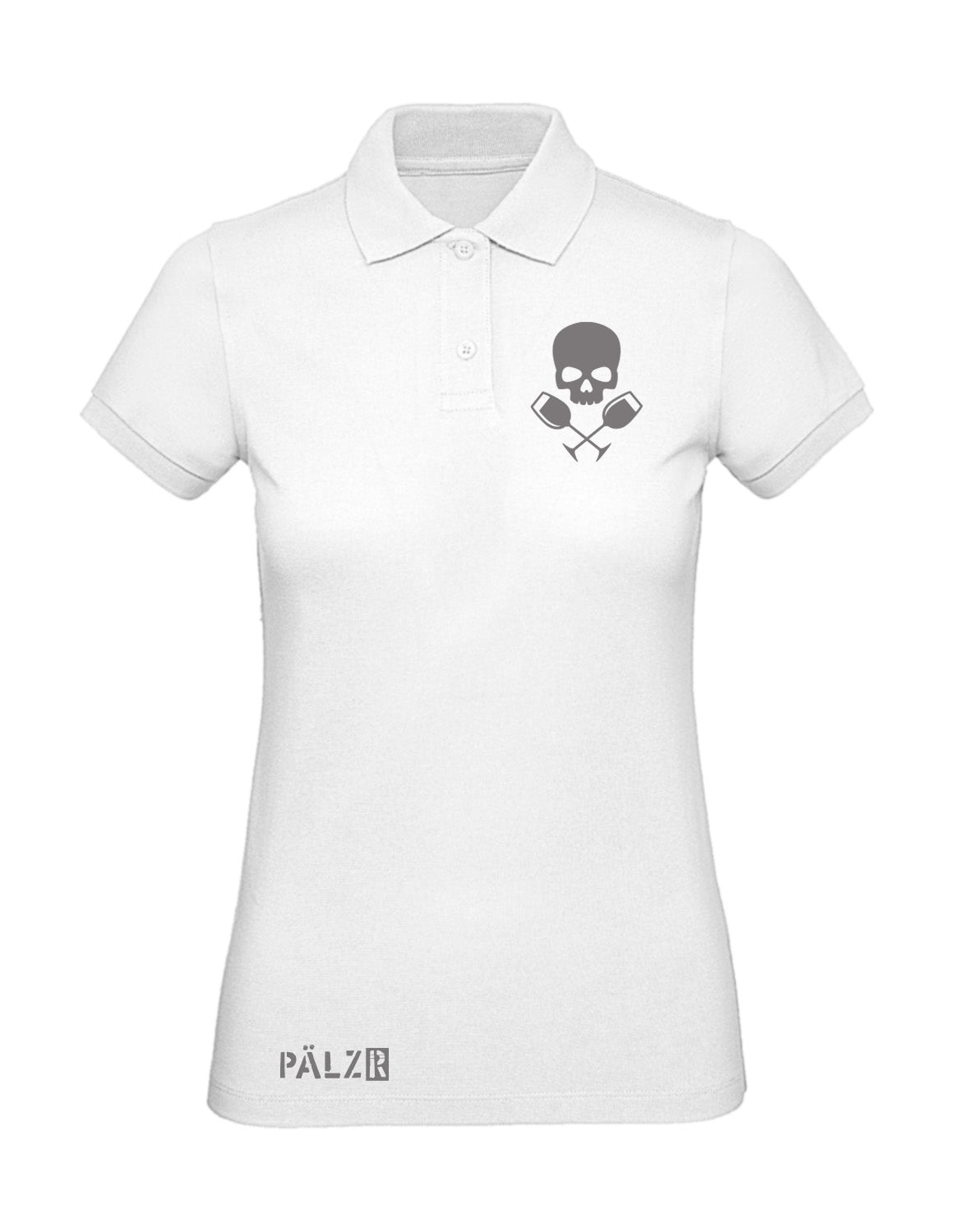 PÄLZR | Poloshirt | Frauen | Weinpirat | weiss | Logo anthrazit