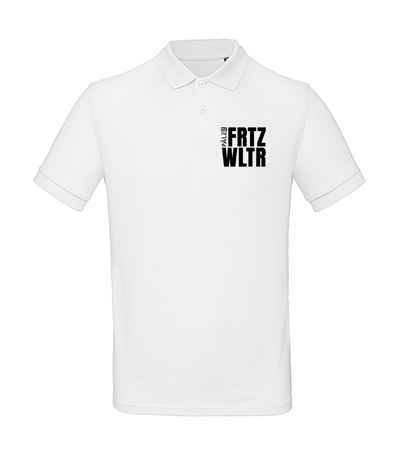 PÄLZR | Poloshirt | Männer | FRTZ WLTR | weiss | Logo schwarz