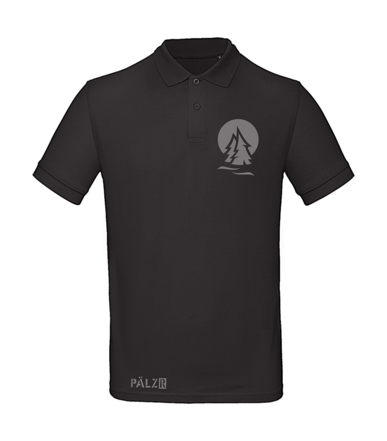 PÄLZR | Poloshirt | Männer | PÄLZRwald ZWEI | schwarz | Logo anthrazit