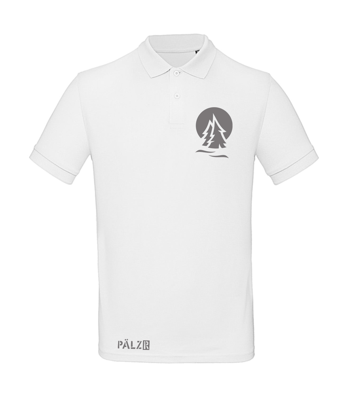 PÄLZR | Poloshirt | Männer | PÄLZRWald ZWEI | weiss | Logo anthrazit