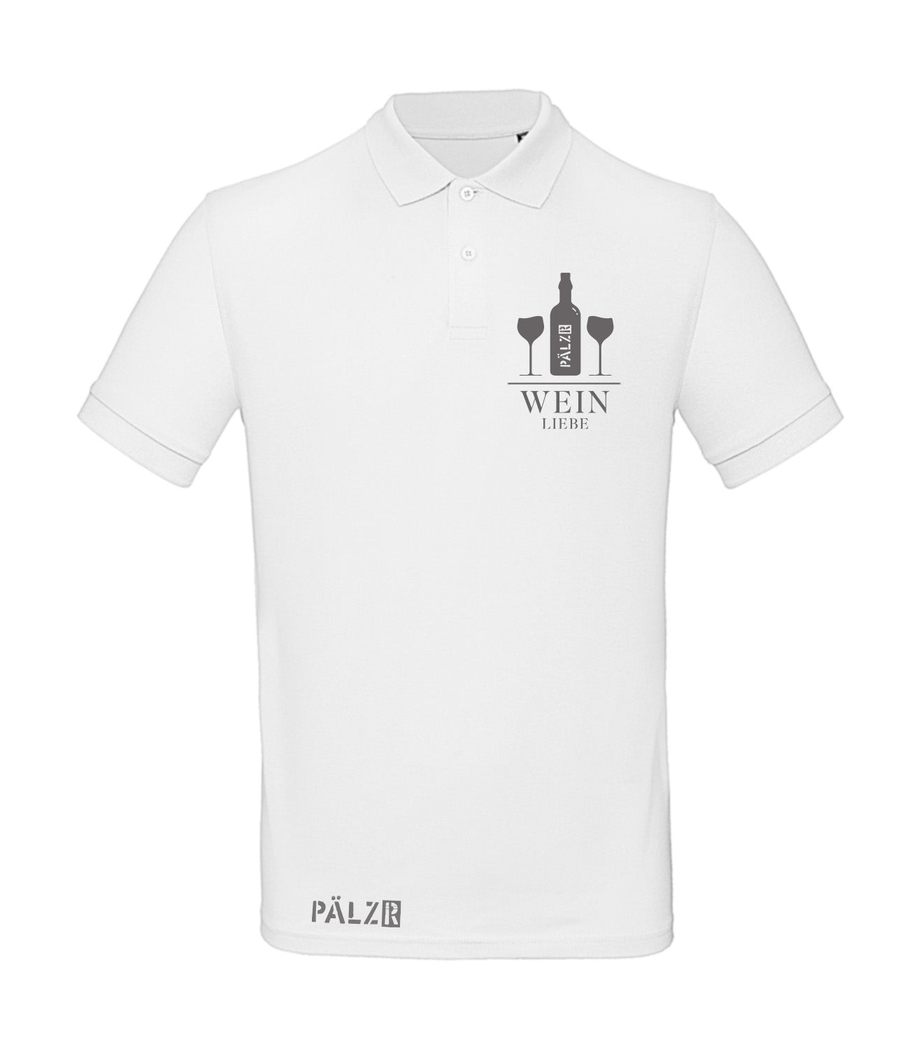 PÄLZR | Poloshirt | Männer | Weinliebe | weiss | Logo anthrazit