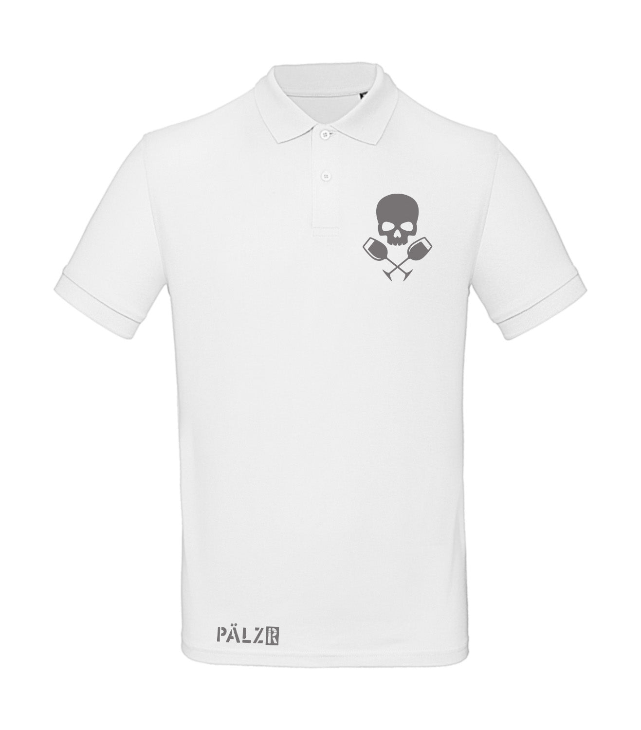 PÄLZR | Poloshirt | Männer | Weinpirat | weiss | Logo anthrazit