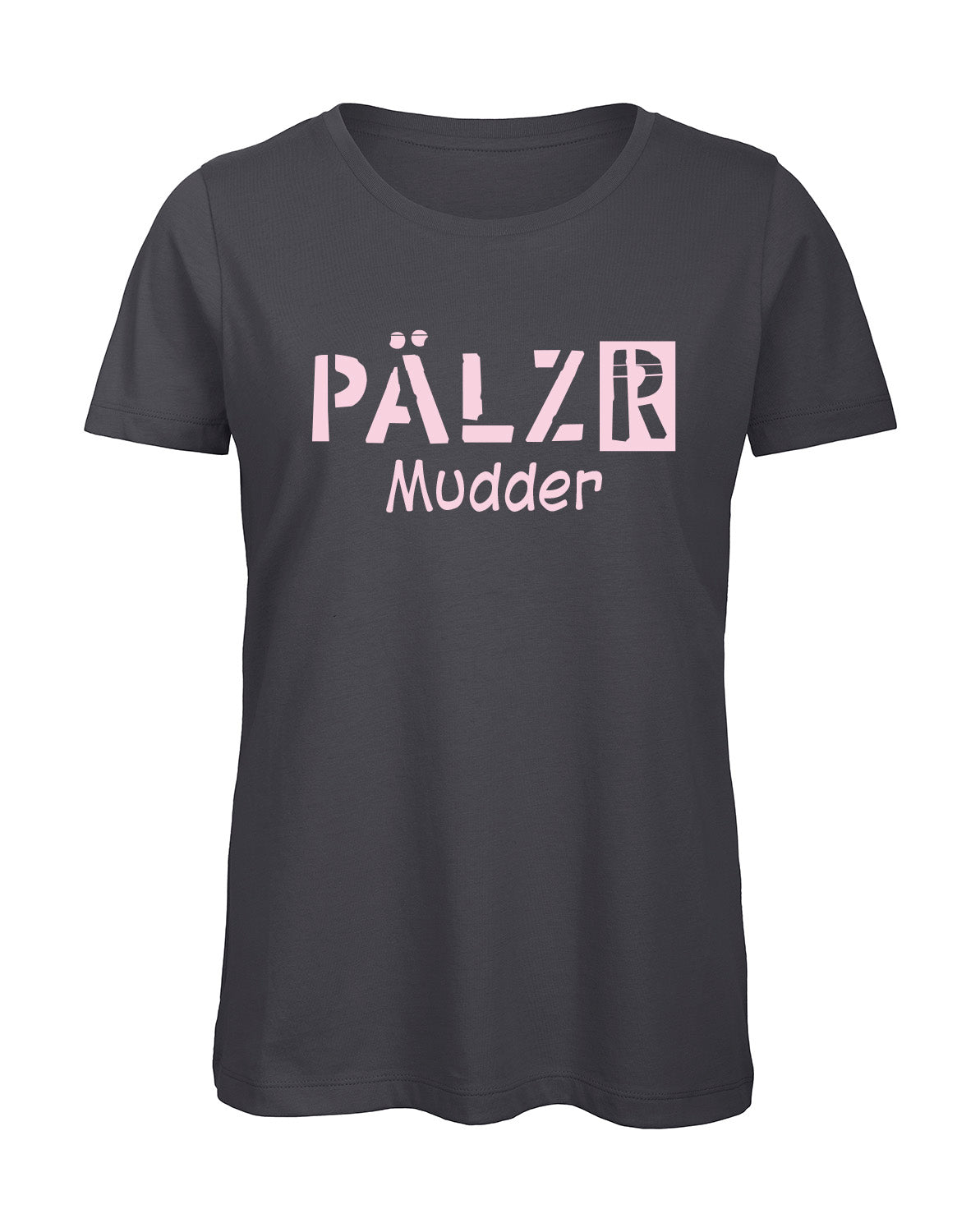 Frauen | T-Shirt | PÄLZR Mudder | dunkelgrau | Logo softrose