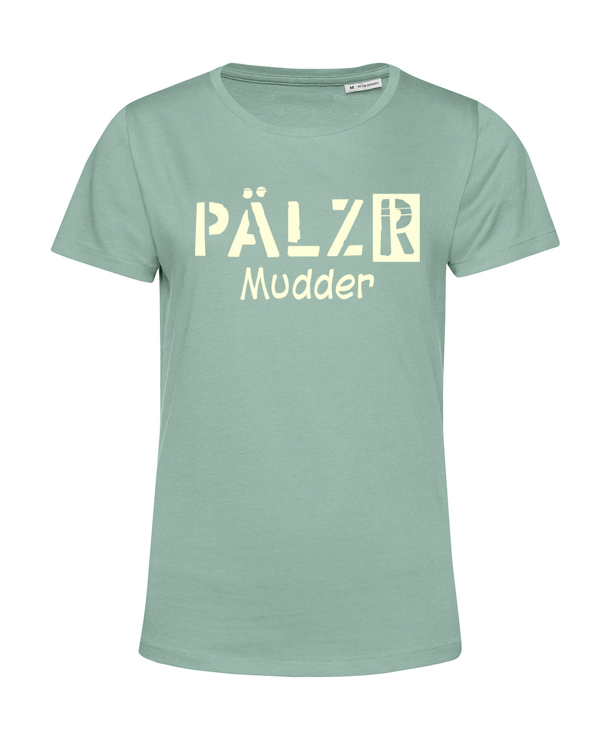 Frauen | T-Shirt | PÄLZR Mudder | sage | Logo beige