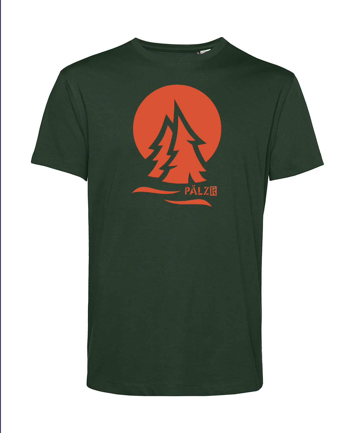 Männer T-Shirt | PÄLZRWald Zwei | waldgrün | Logo orange