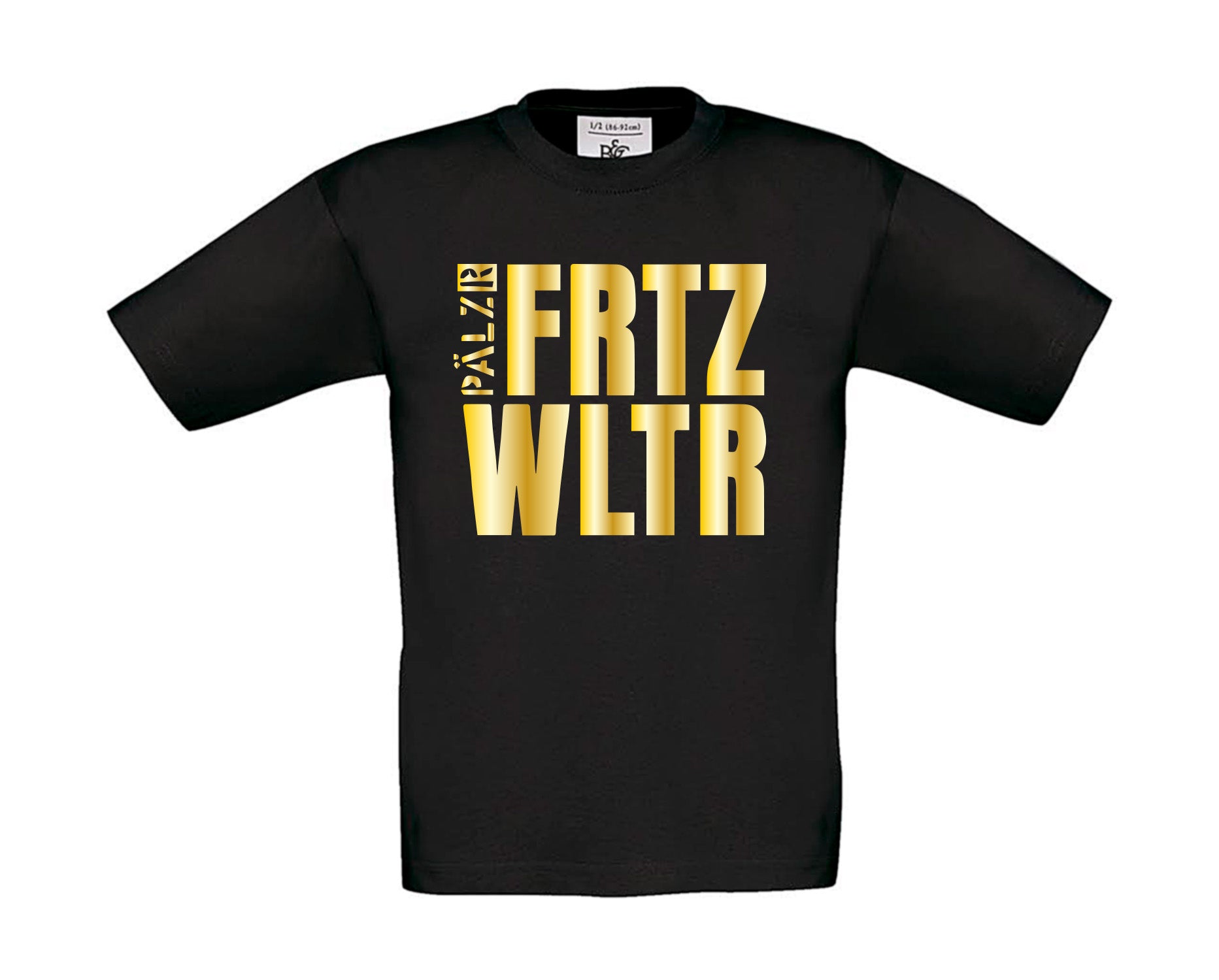 Kinder T-Shirt | schwarz | Bling Bling | FRTZ WLTR | schwarz | Logo gold