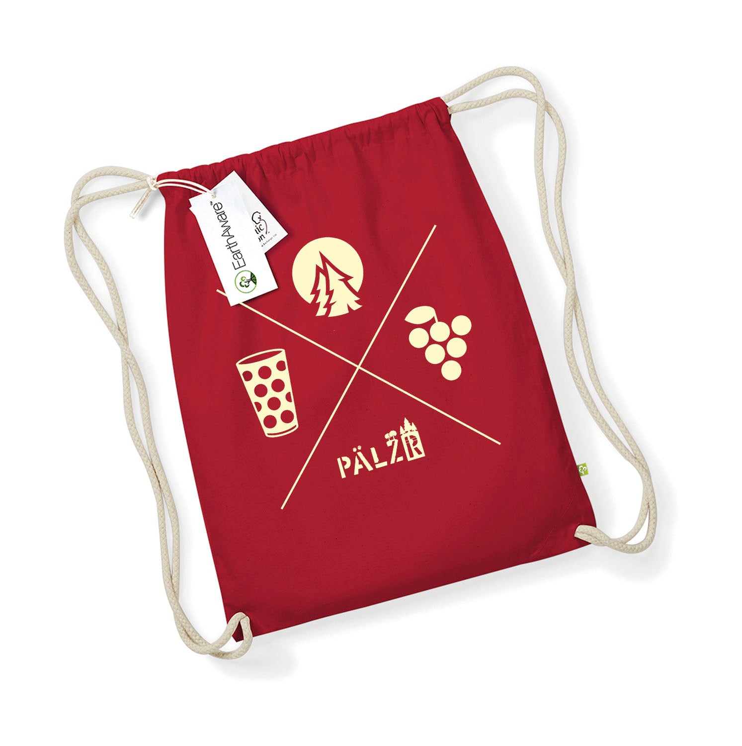 PÄLZR | Turnbeudel | Wald und Woi | rot | Logo weiss