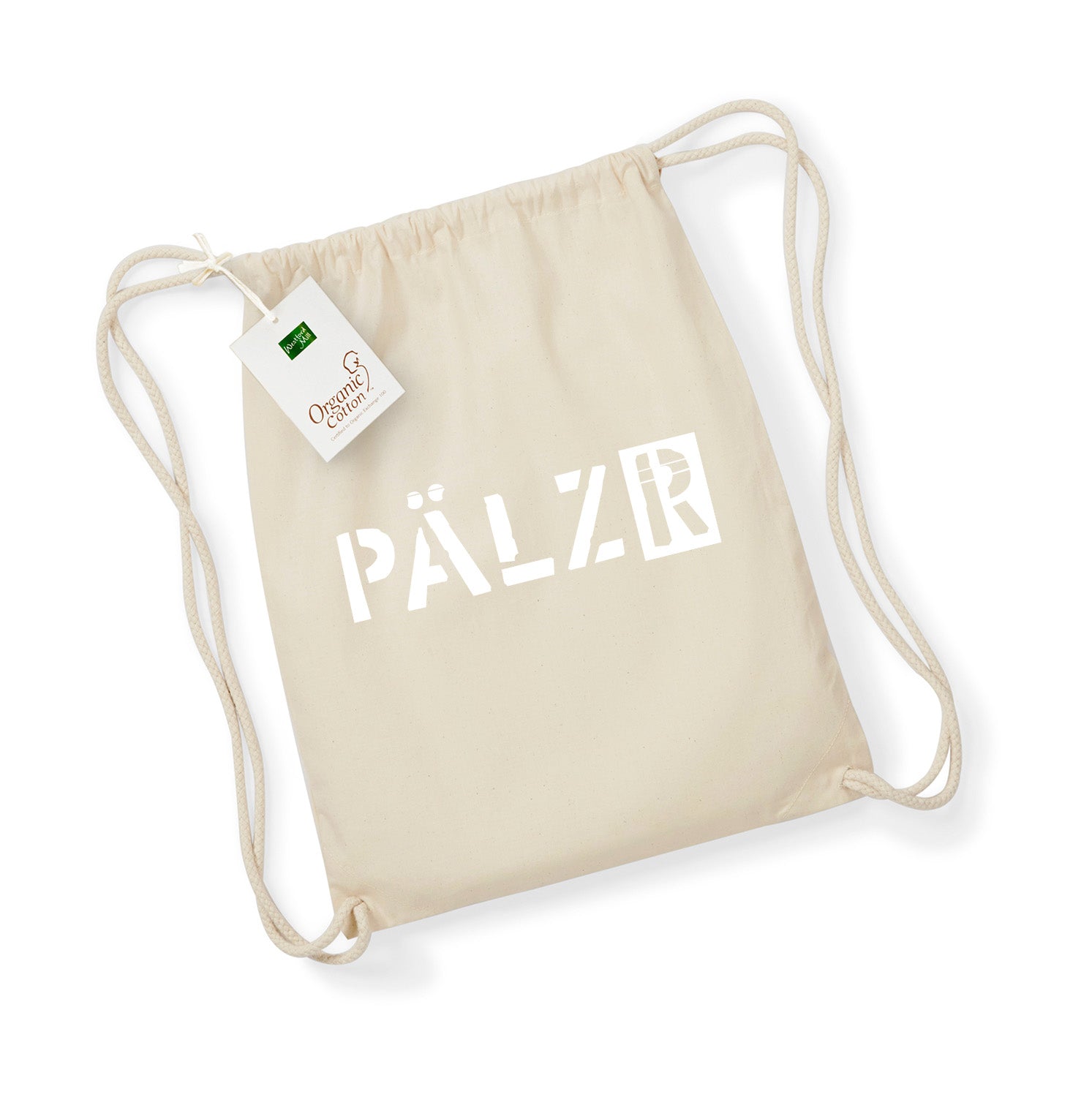 PÄLZR | Turnbeudel | natur | Logo weiss