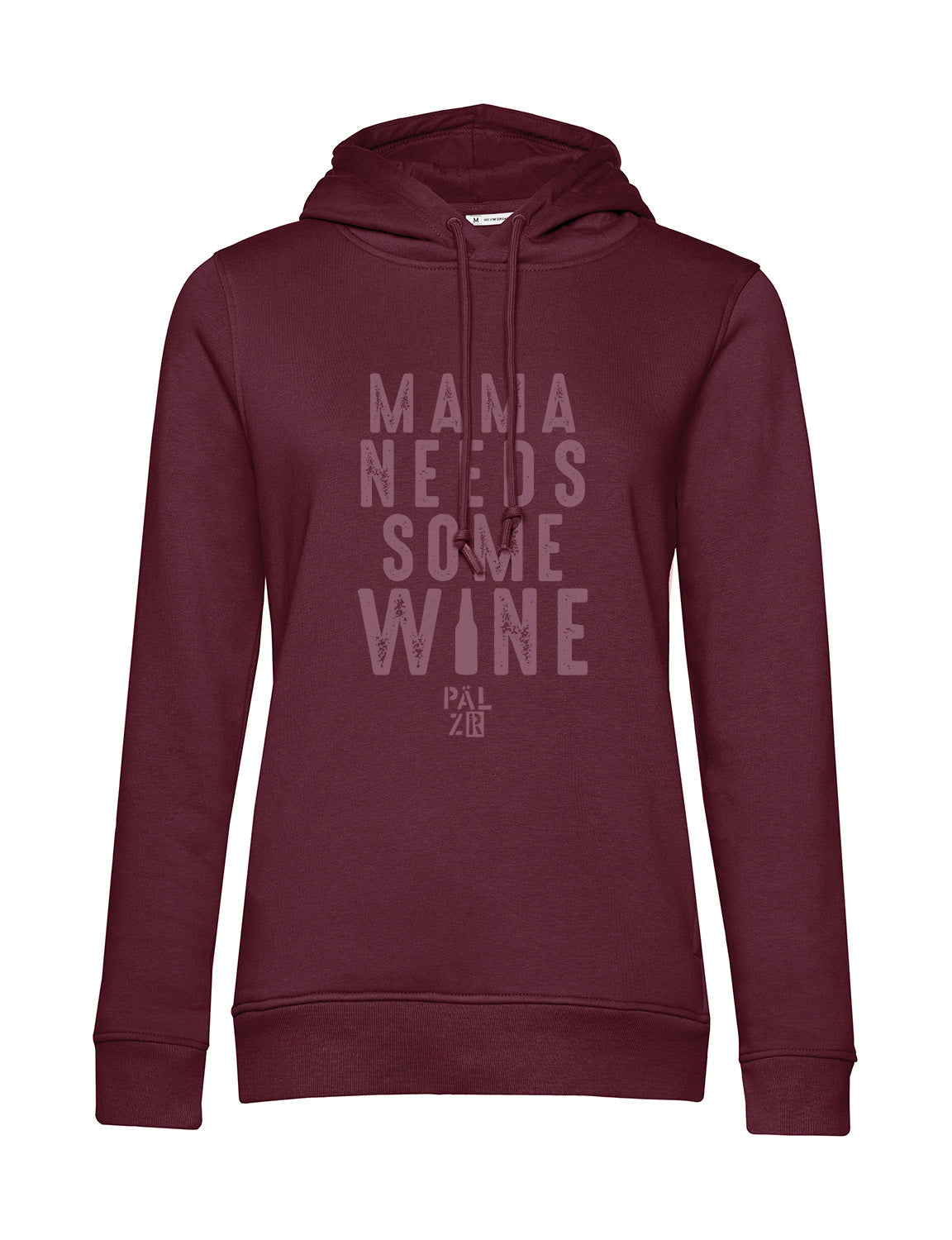 Frauen | Hoodie | Mama needs some Wine | schwarz / creme / burgundy / softrose