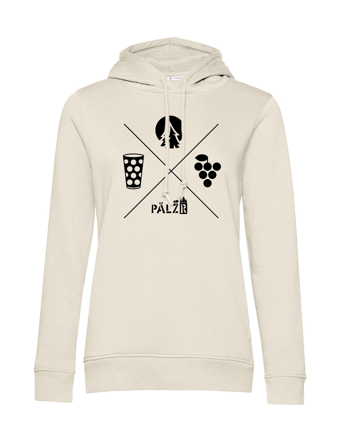 Frauen Hoodie | Wald und Woi | creme | Logo schwarz