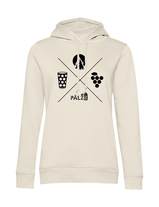 Frauen Hoodie | Wald und Woi | creme | Logo schwarz