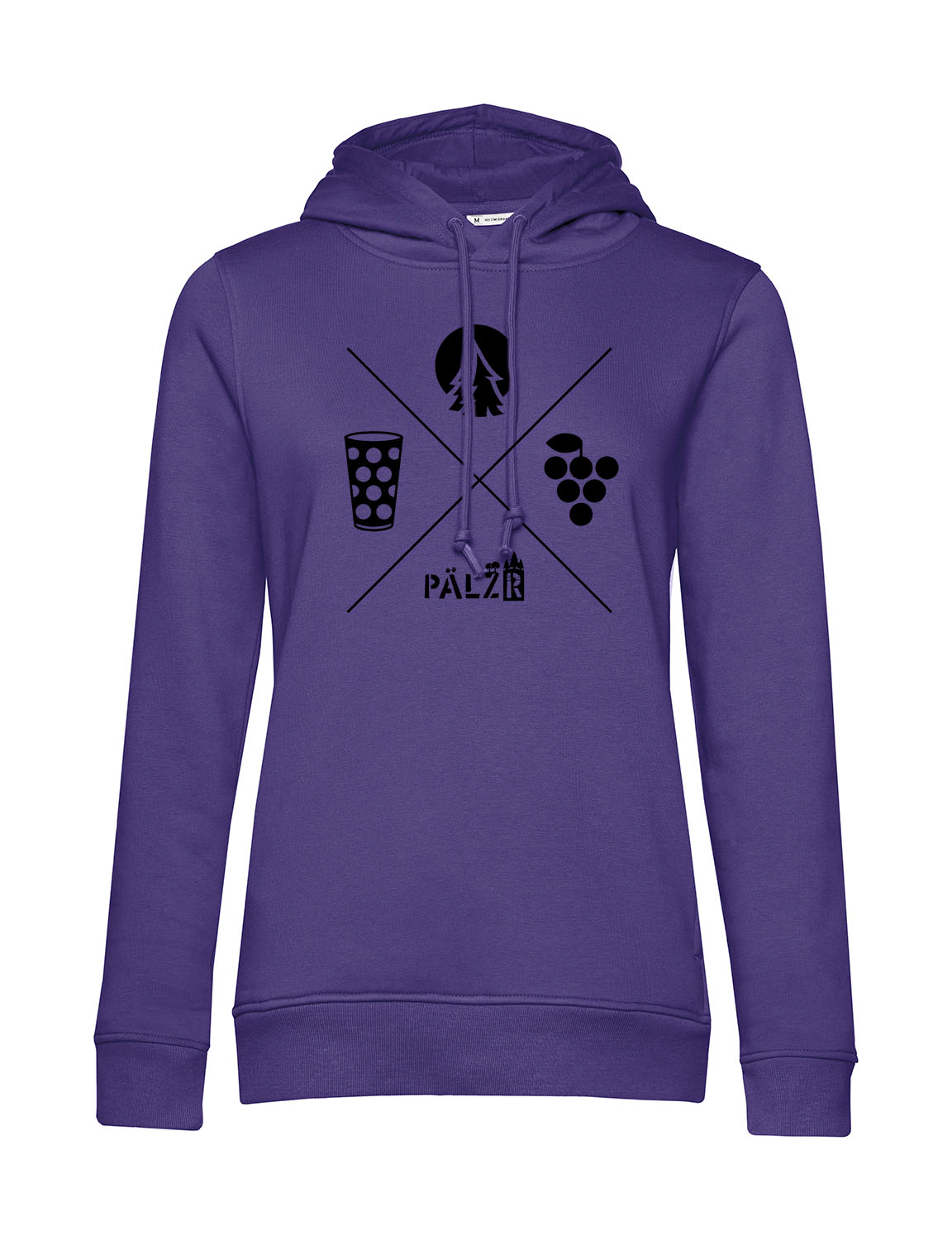 Frauen Hoodie | Wald und Woi | lila | Logo schwarz