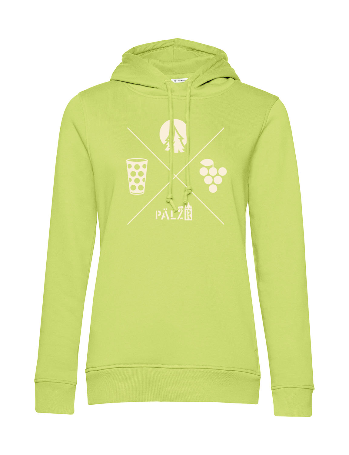 Frauen Hoodie | Wald und Woi | limone | Logo beige