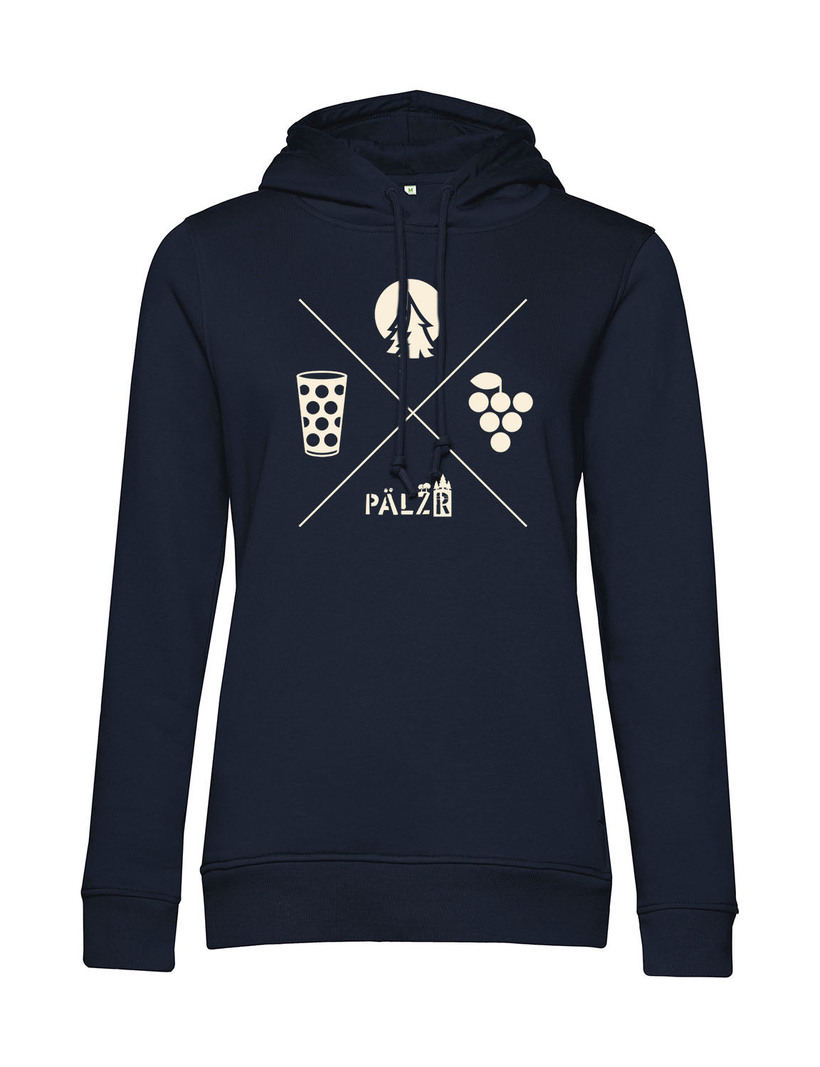 Frauen Hoodie | Wald und Woi | navyblue | Logo beige