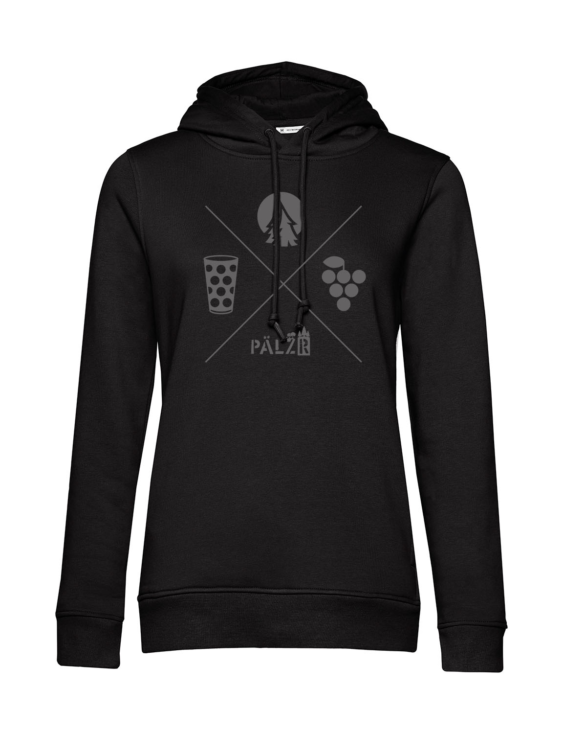 Frauen Hoodie | Wald und Woi | schwarz | Logo anthrazit