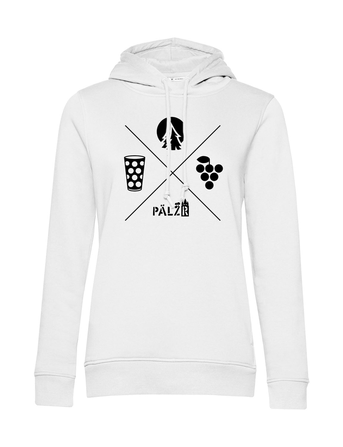 Frauen Hoodie | Wald und Woi | weiss | Logo schwarz