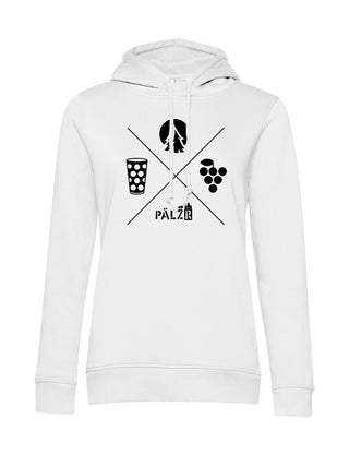 Frauen Hoodie | Wald und Woi | weiss | Logo schwarz