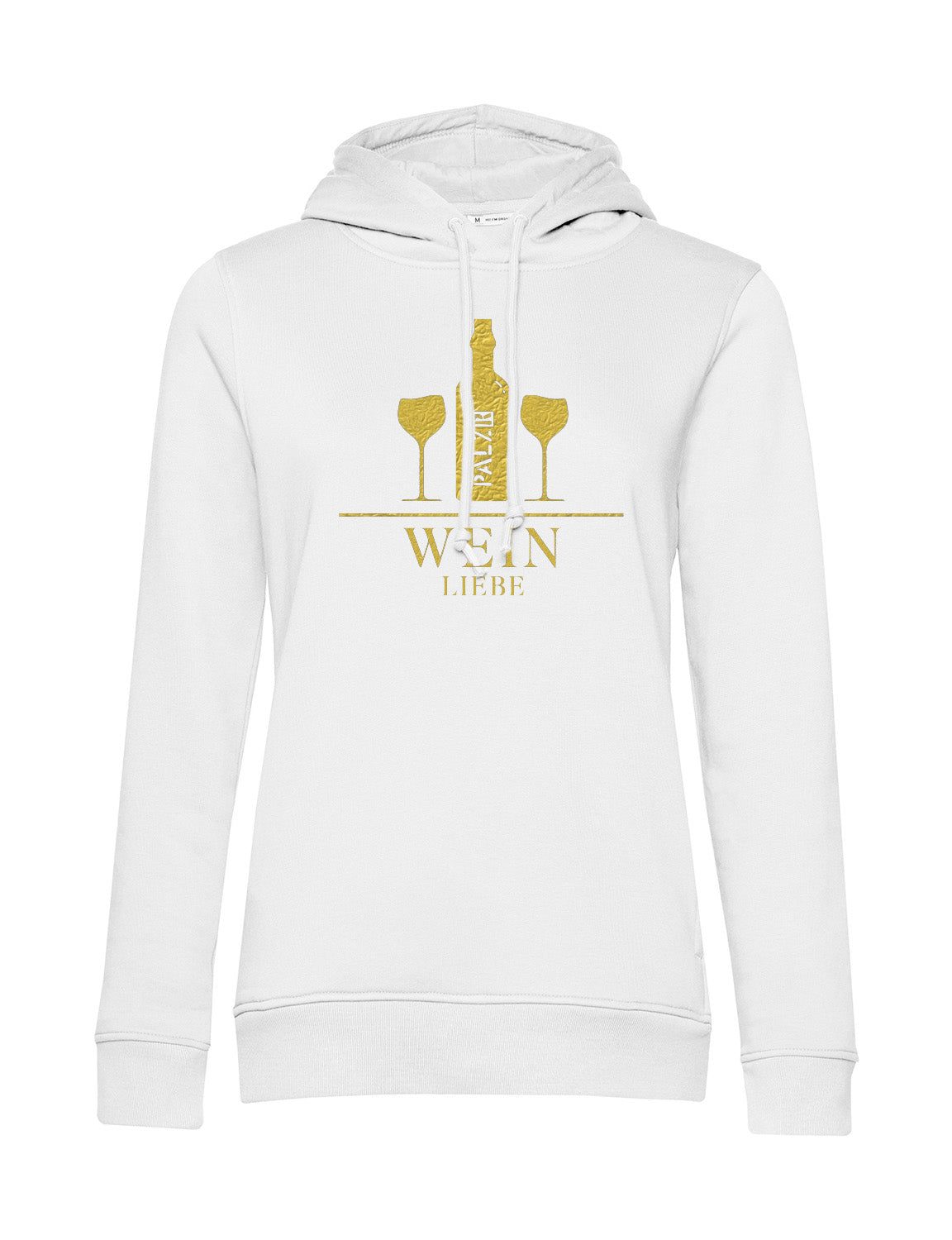 Frauen Hoodie | PÄLZR Weinliebe | weiss | Logo gold