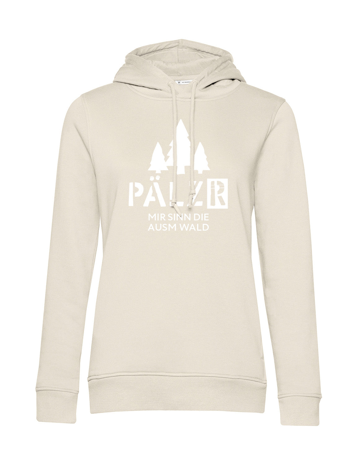 Frauen | Hoodie | Mir sinn die ausm WALD | creme | Logo weiss