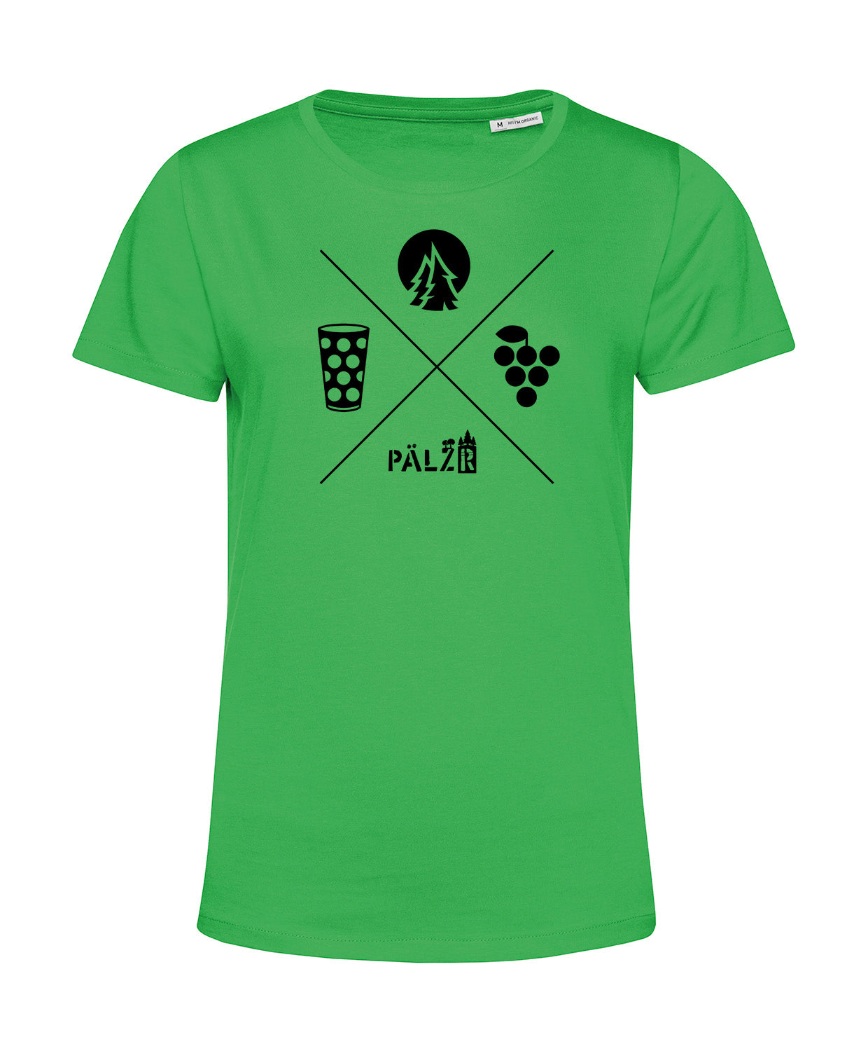 Frauen | T-Shirt | Wald und Woi | apfelgrün | Logo schwarz