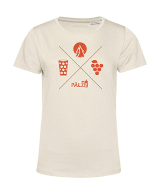 Frauen | T-Shirt | Wald und Woi | creme | Logo orange