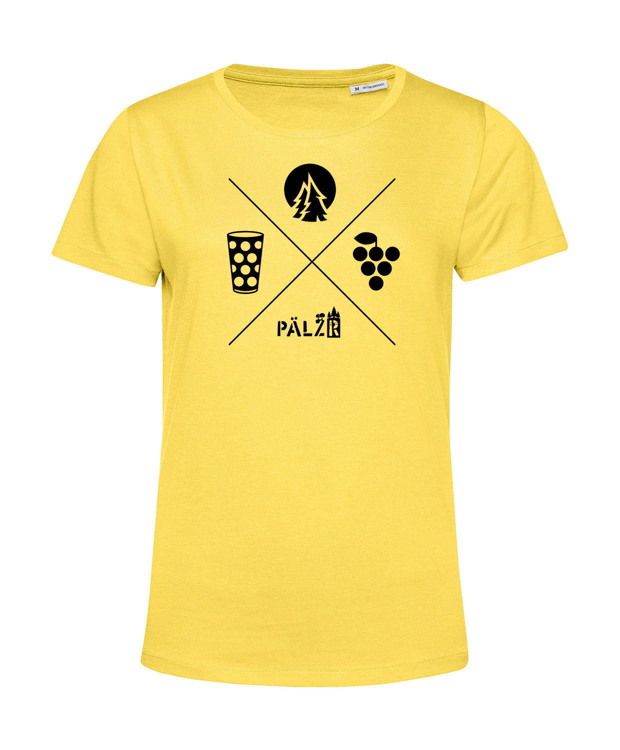 Frauen | T-Shirt | Wald und Woi | limogelb | Logo schwarz