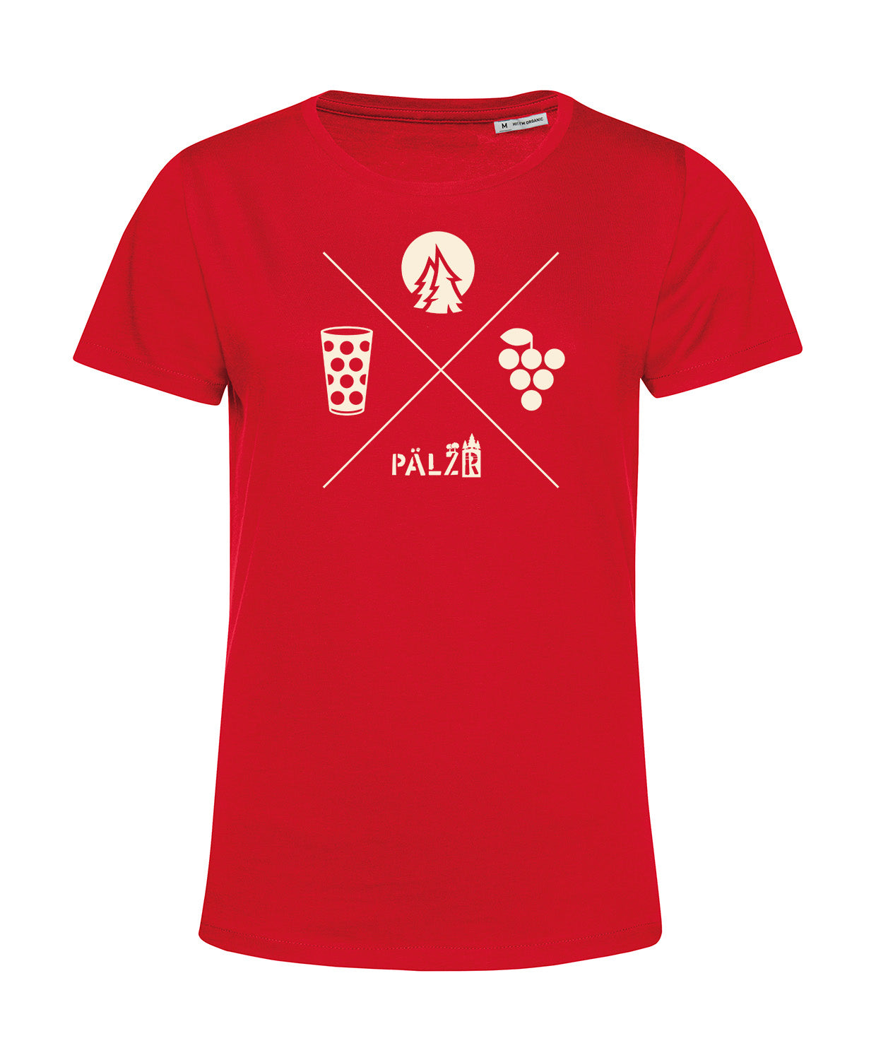 Frauen | T-Shirt | Wald und Woi | rot | Logo beige