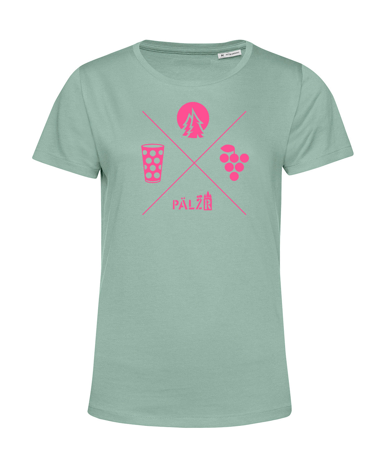 Frauen | T-Shirt | Wald und Woi | sage | Logo neon-pink