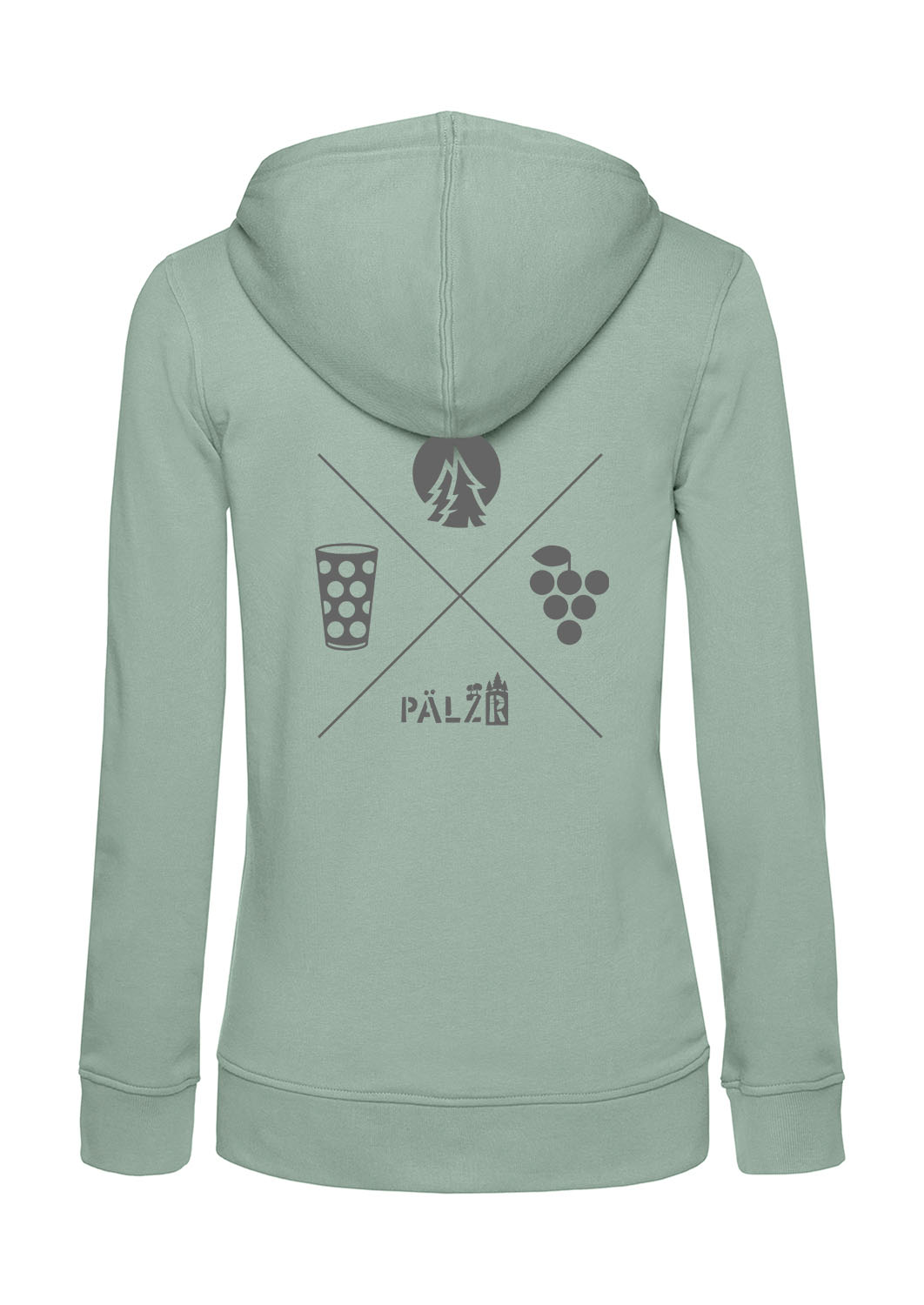 Frauen Zipper | BACKPRINT | Wald und Woi | sage | Logo anthrazit