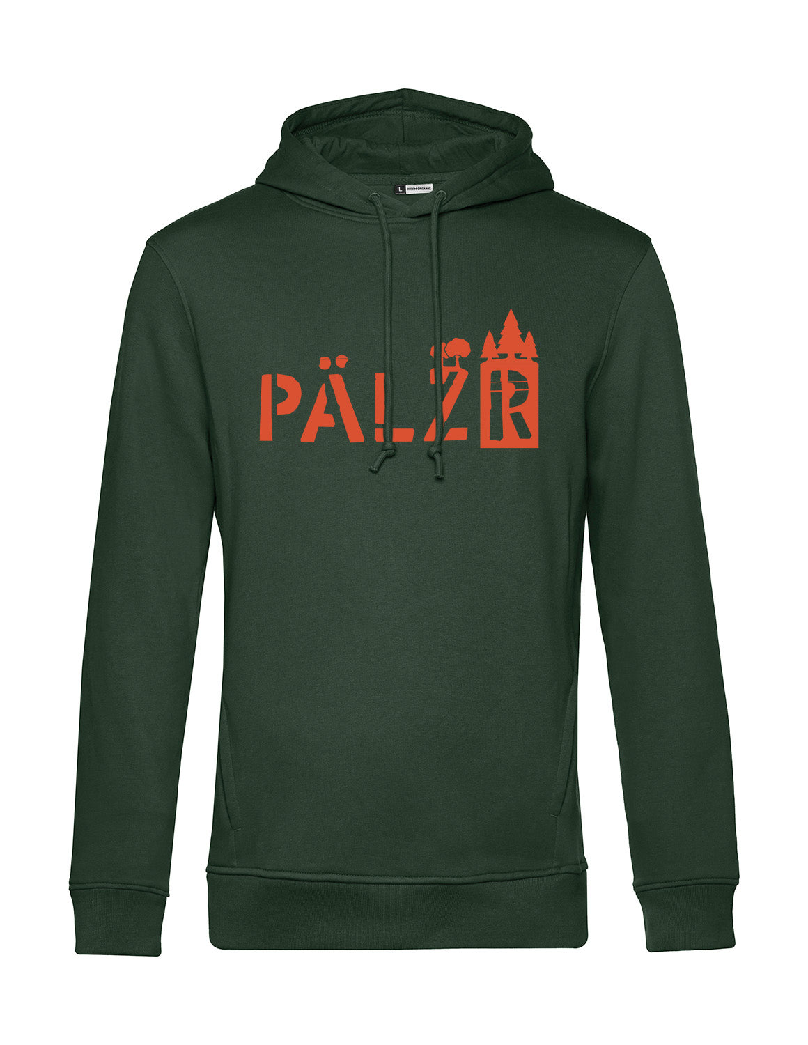 Men Hoodie | PÄLZRForest | forest green | Orange logo 