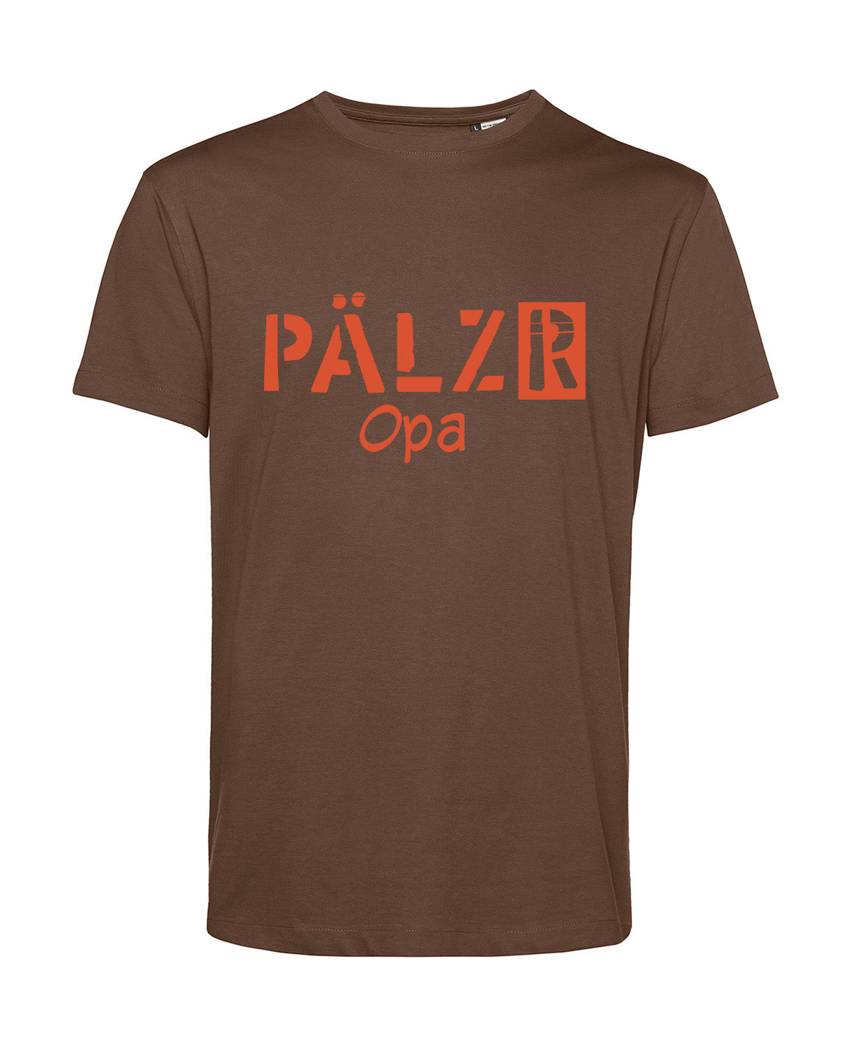Männer T-Shirt | PÄLZR Opa | baumbraun | Logo orange