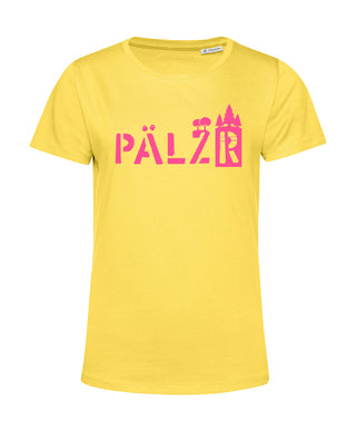 Women | T-shirt | PÄLZRwald | Limo | Neon pink logo 