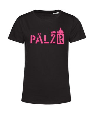 Frauen | T-Shirt | PÄLZRwald | schwarz | Logo Neon Pink