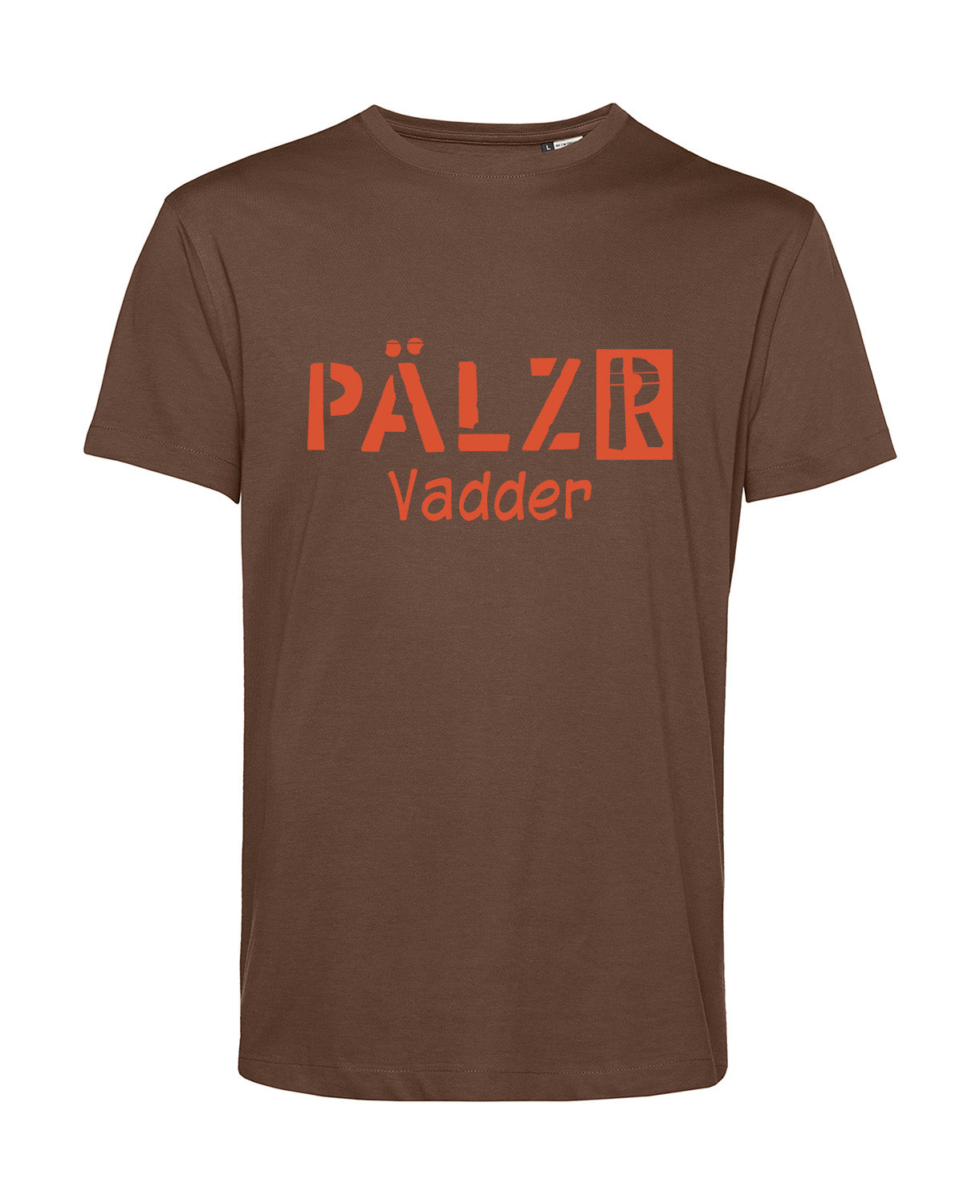Männer T-Shirt | PÄLZR Vadder | baumbraun | Logo orange