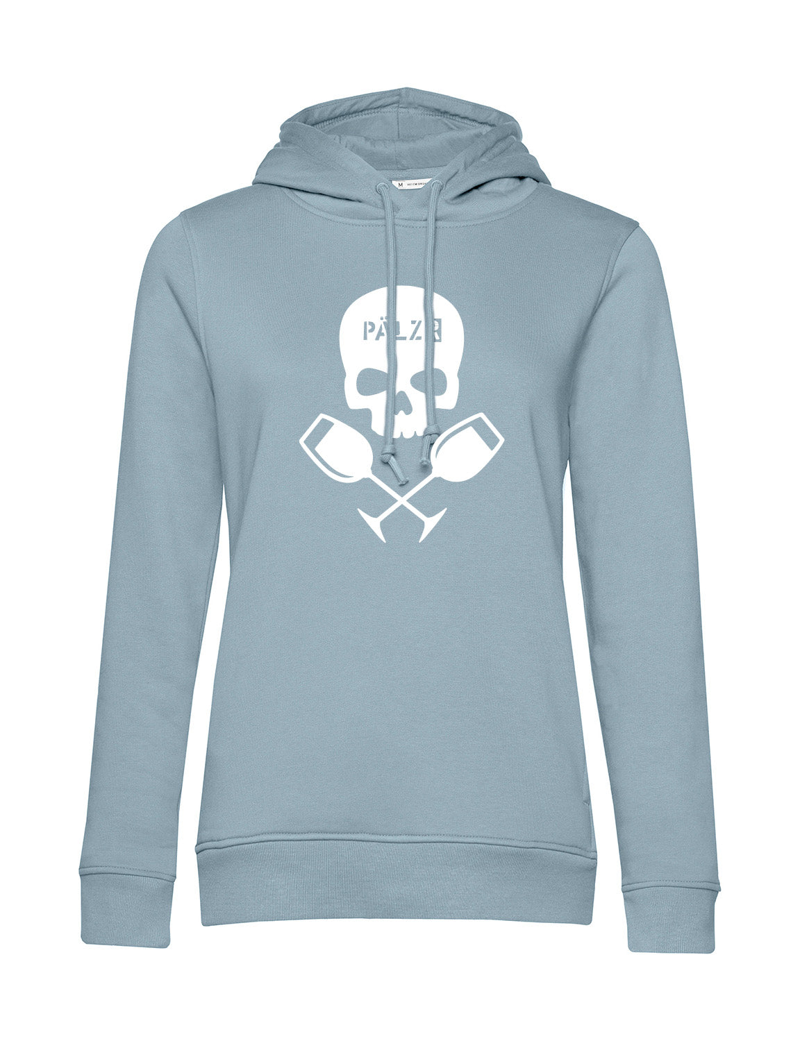 Frauen Hoodie | PÄLZR Weinpirat | blue-fog | Logo weiss