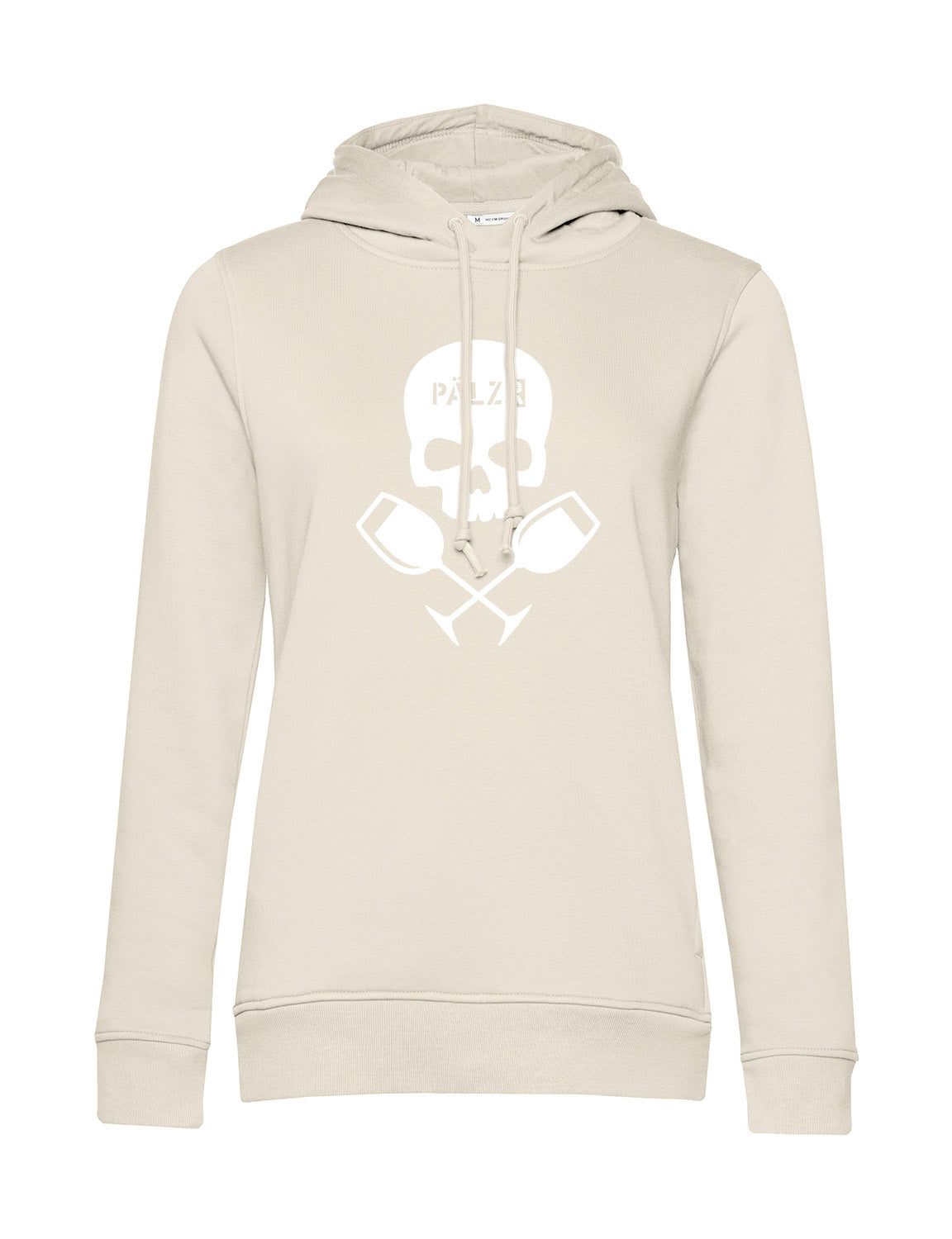 Frauen Hoodie | PÄLZR Weinpirat | creme | Logo weiss