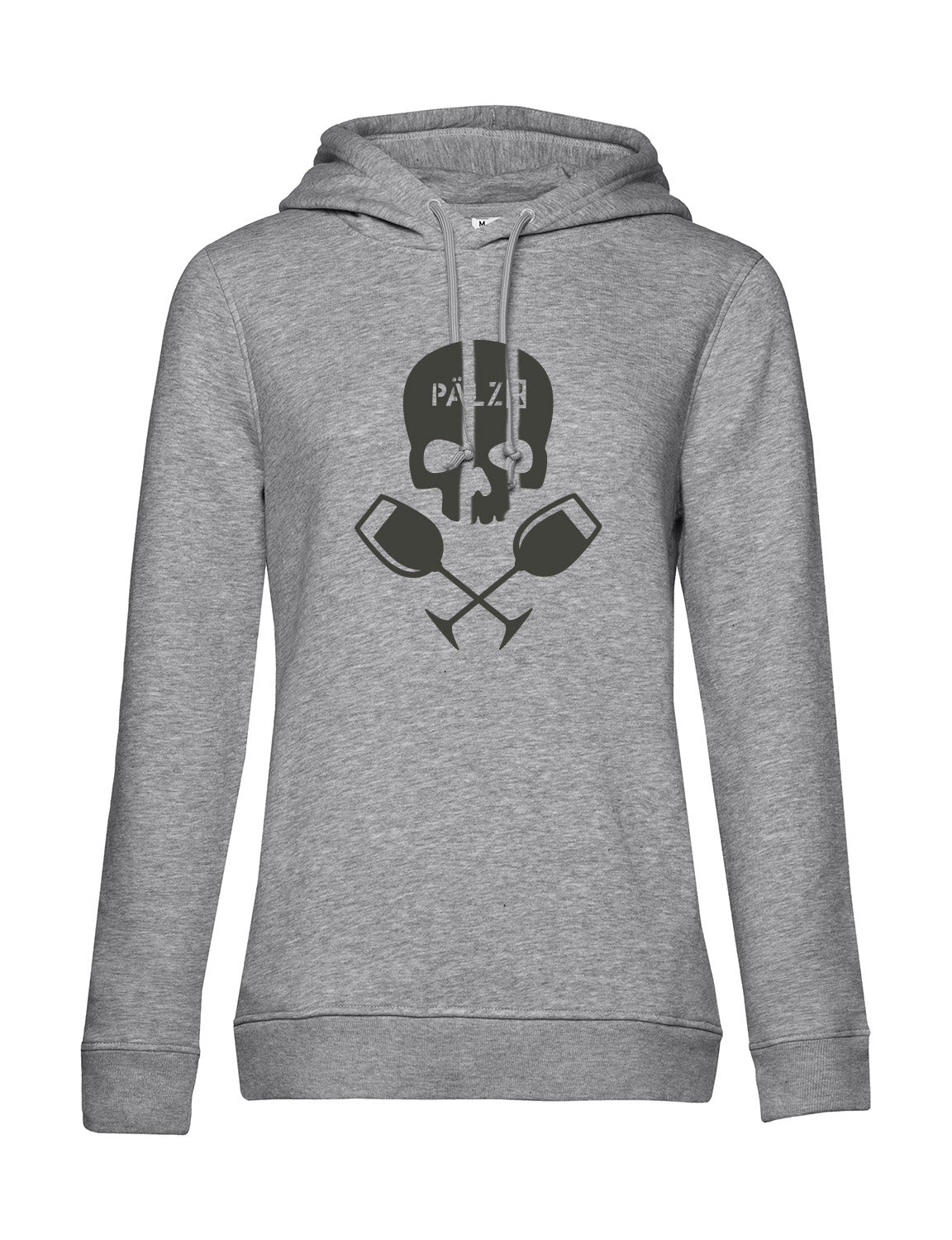 Frauen Hoodie | PÄLZR Weinpirat | heather-grey | Logo weiss