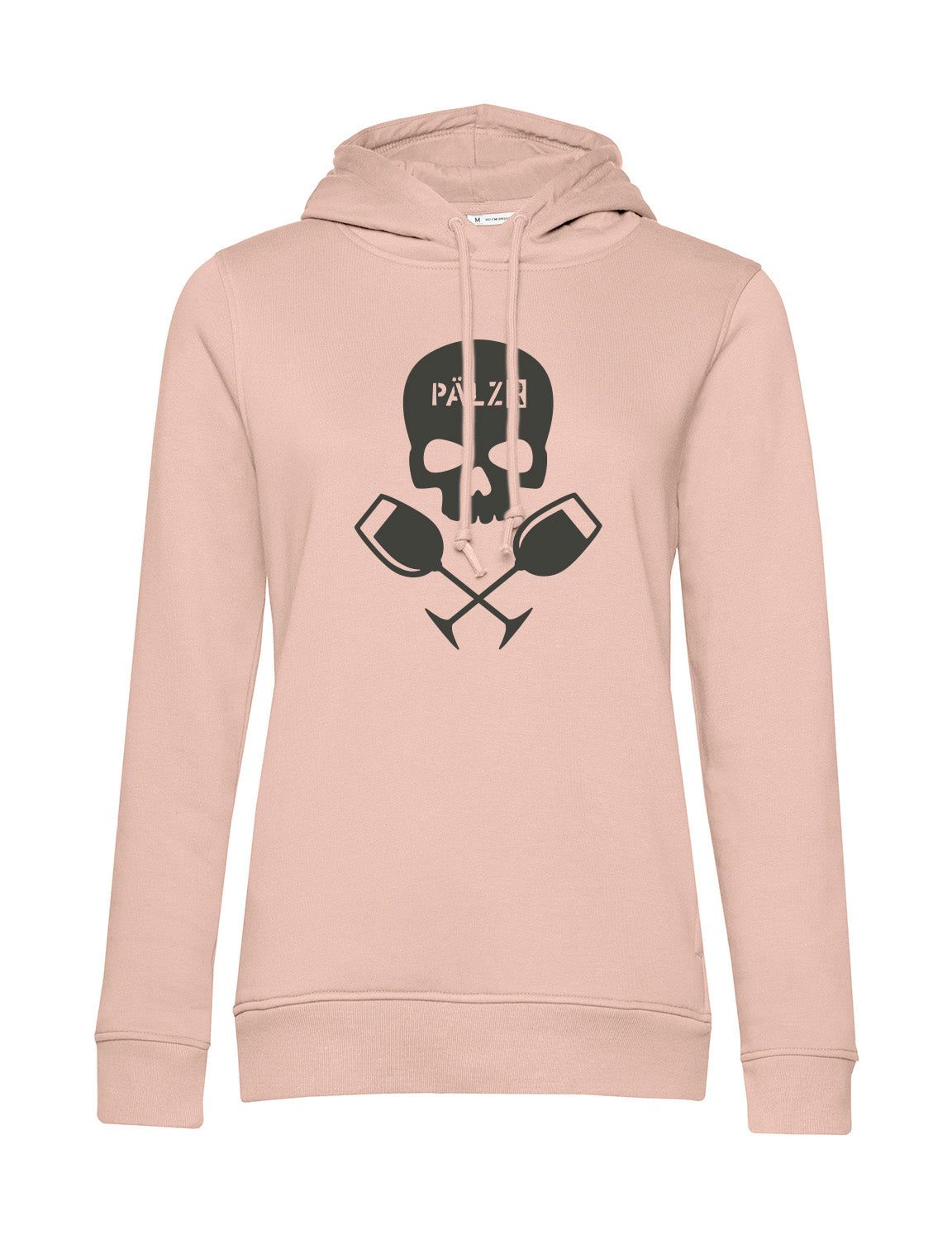 Frauen Hoodie | PÄLZR Weinpirat | softrose | Logo anthrazit