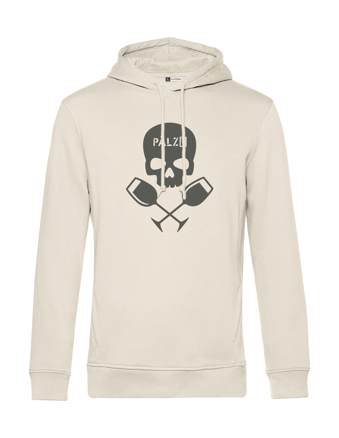 PÄLZR Weinpirat | Männer Hoodie | creme | Logo anthrazit