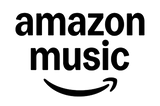 Amazon Music Logo in fetter schwarzer Schrift mit einem lächelnden Pfeil unter dem Text.