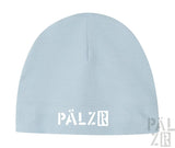 Hellblaue Mütze mit ’pälzr’ Logo.