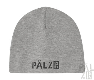 Graue Mütze mit ’pälzr’-Logo.