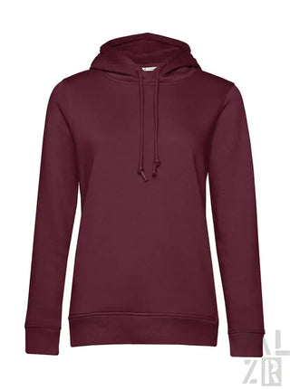 Bordeaux-Farbenes Hoodie mit Kordelzugkapuze und gerippten Bündchen, hergestellt aus weichem Baumwollmischgewebe.