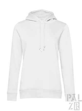 Weiße Kapuzenjacke mit Kordelzug-Kapuze und gerippten Bündchen, aus Baumwolle gefertigt.