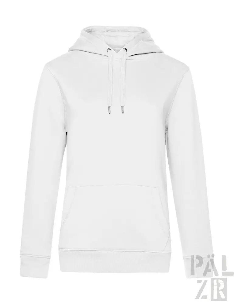 Weiße Kapuzenjacke mit Kordelzug-Kapuze und Fronttaschendesign.