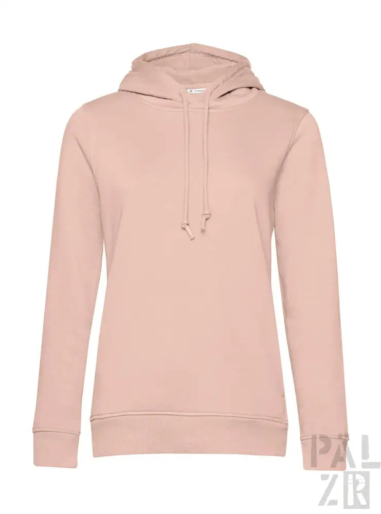 Hellrosa Hoodie mit Kordelkapuze und Vordertaschendesign.