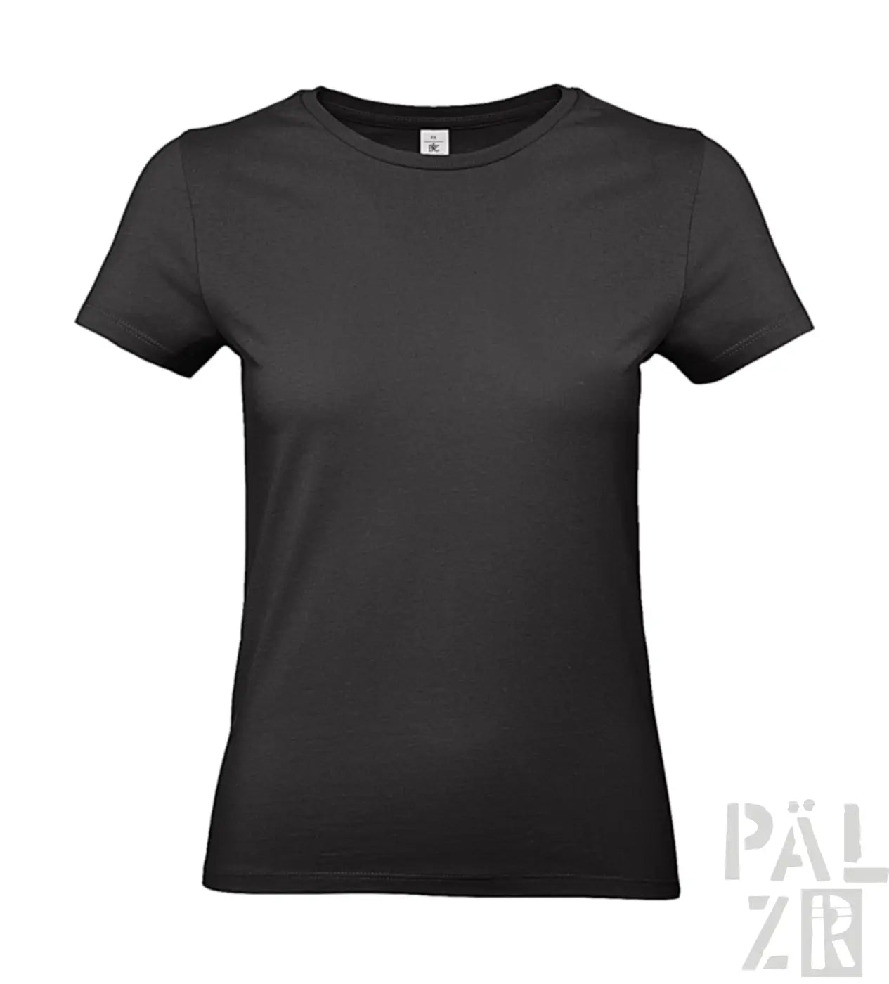 Schwarzes frauen t-shirt aus weicher baumwolle mit klassischem rundhalsausschnitt und kurzemärmel in verschiedenen farben